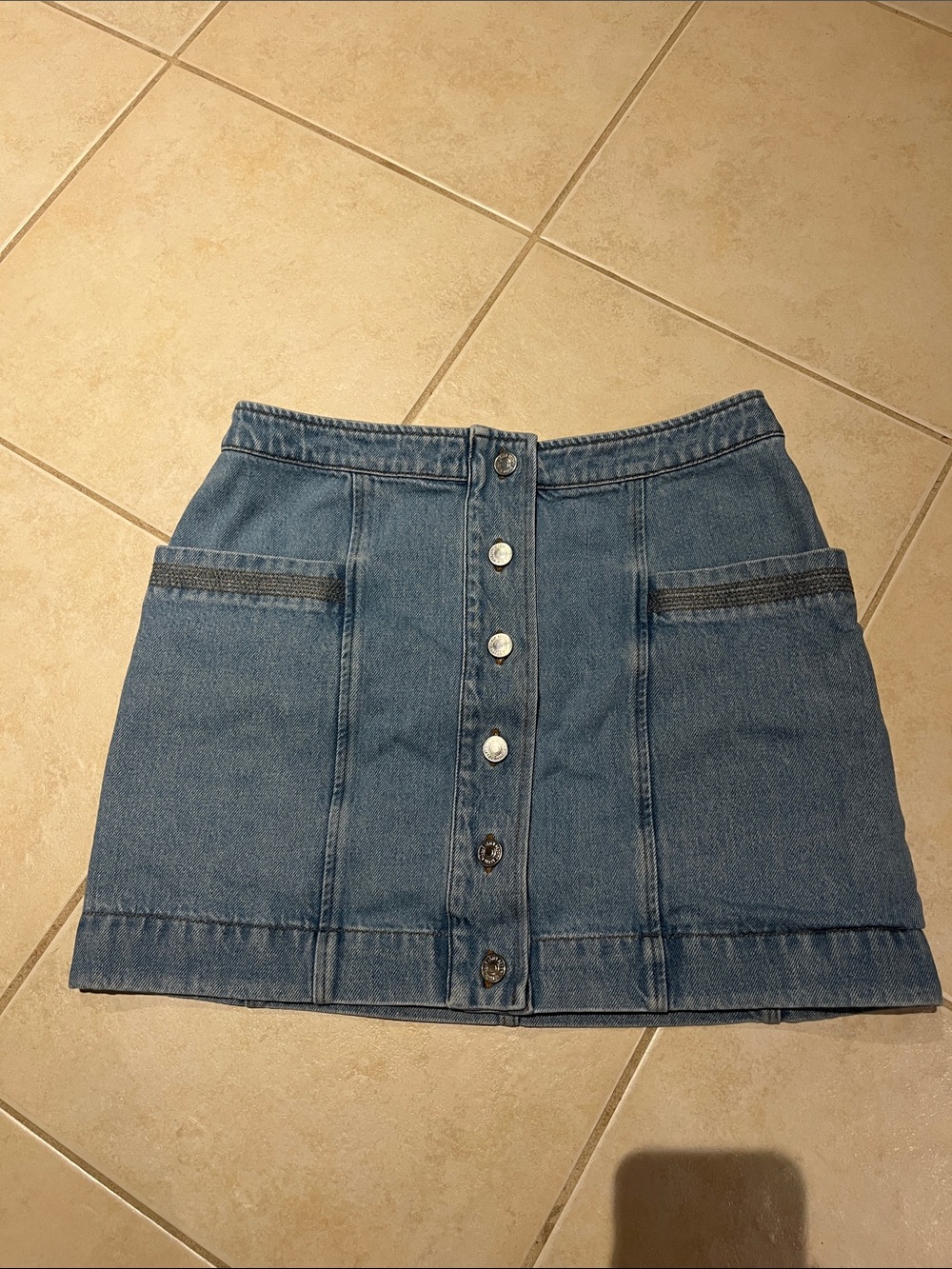 Sézane denim mini skirt